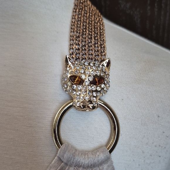 Sky Beige Halter Dress with Gold Accent - Picture 2 of 10